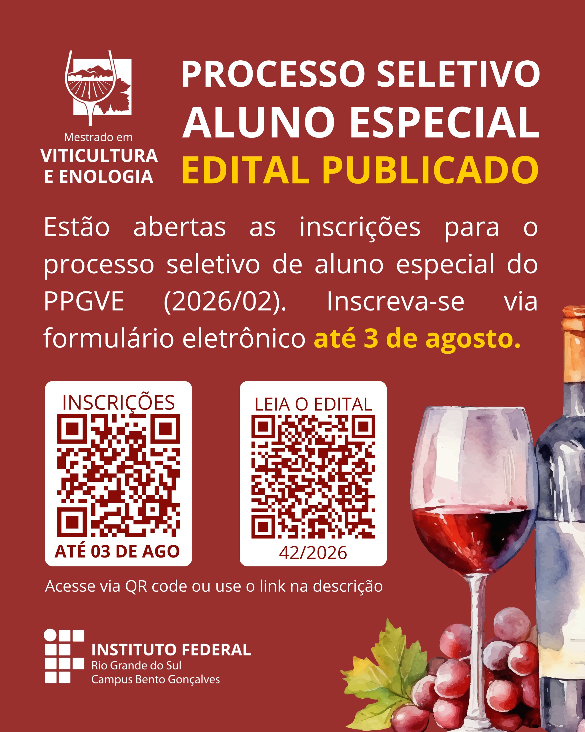 Edital aluno especial PPGVE